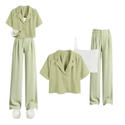 Amar™ Avigail - סט שלושה חלקים נוח ורך עם שרוולים קצרים