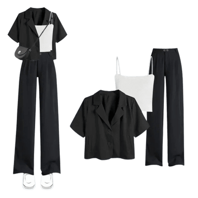 Amar™ Avigail - סט שלושה חלקים נוח ורך עם שרוולים קצרים