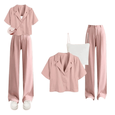 Amar™ Avigail - סט שלושה חלקים נוח ורך עם שרוולים קצרים