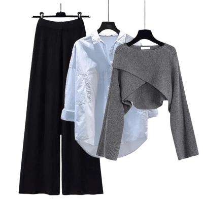 Amar™ Liora - סט תלת-חלקי נוח ורך עם שרוולים ארוכים