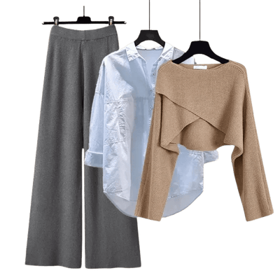 Amar™ Liora - סט תלת-חלקי נוח ורך עם שרוולים ארוכים