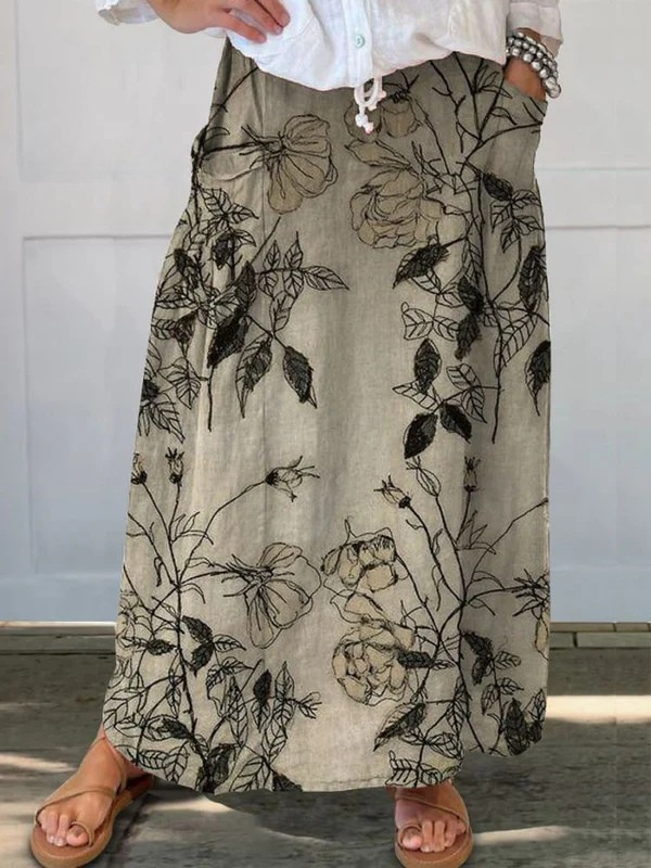 נעמי | חצאית כותנה־פשתן קלילה למראה טבעי ונשי