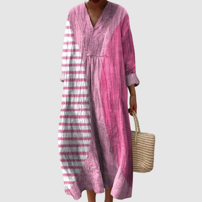 זהר | שמלת לינן רכה בנגיעה אמנותית