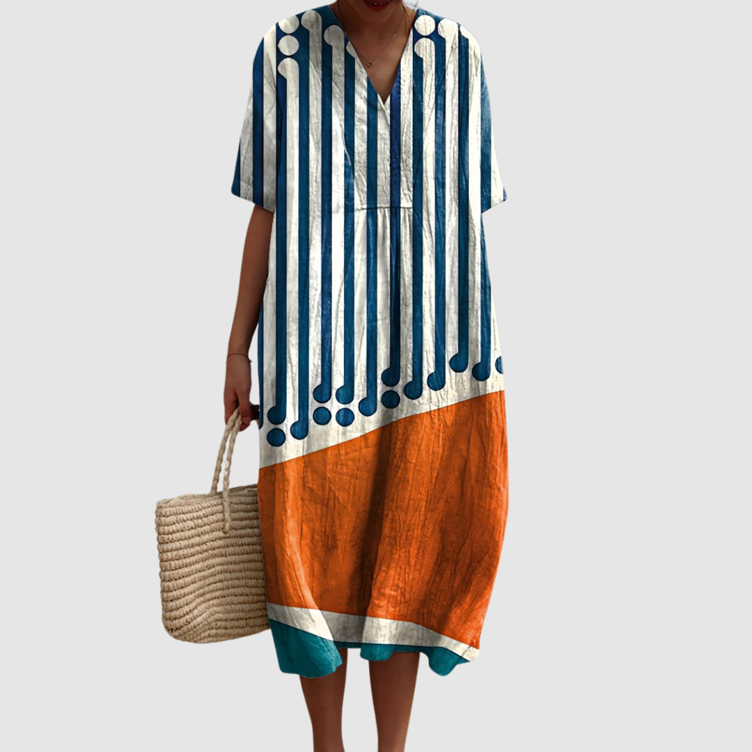 יונית | שמלת מידי אלגנטית בניחוח רטרו מודרני