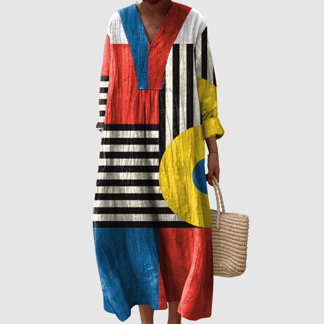 עינת | שמלת מקסי אמנותית ונוחה ליום־יום