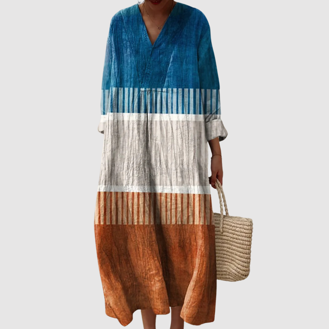 כרמלה | שמלת מקסי רכה בגווני אדמה