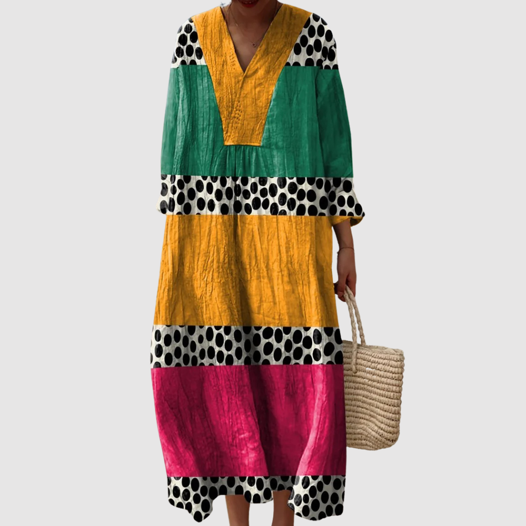 גילי | שמלת מידי צבעונית ומחמיאה לנשים עם סגנון