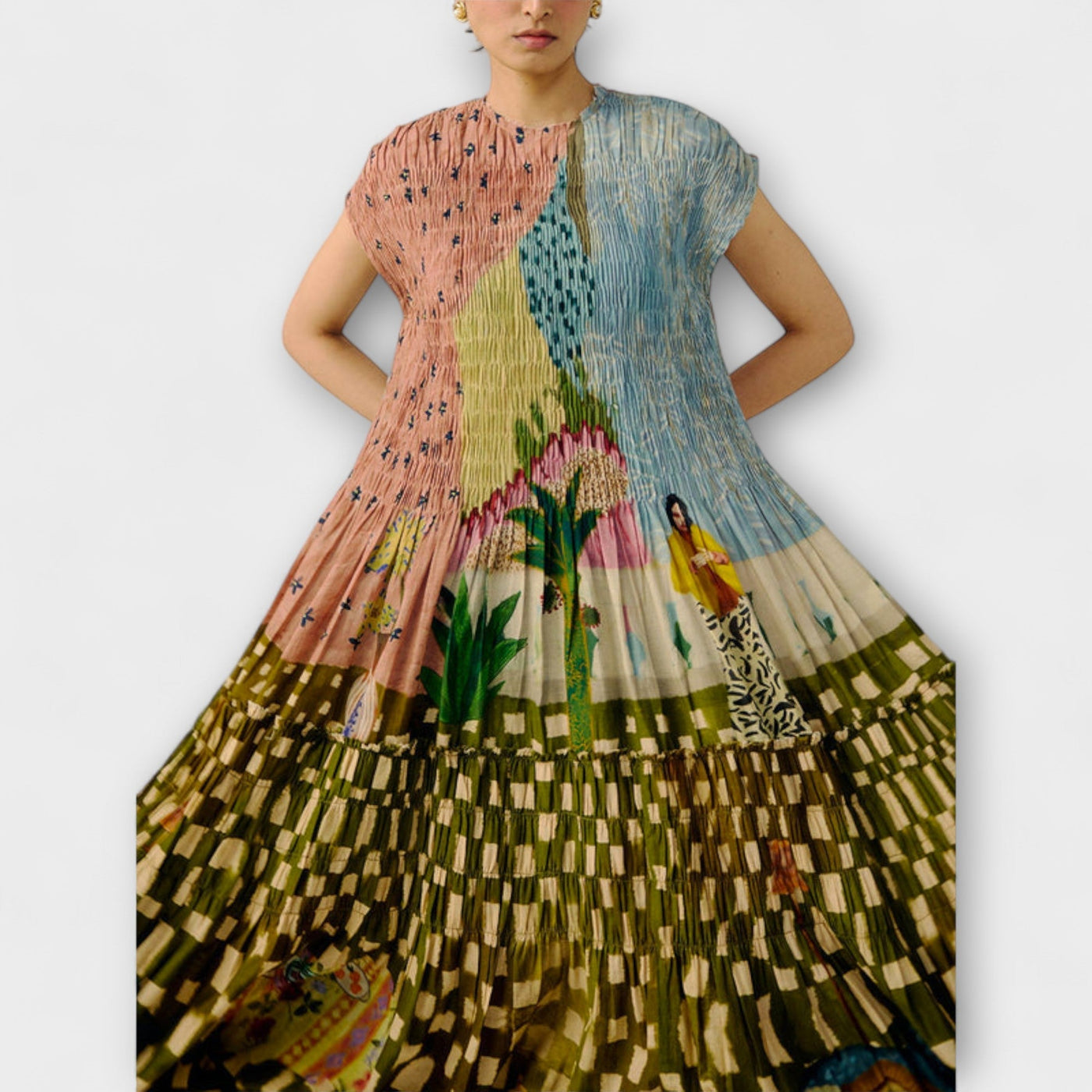 דפנה | שמלת קז’ואל אלגנטית עם הדפס אופנתי למראה יומיומי מוקפד