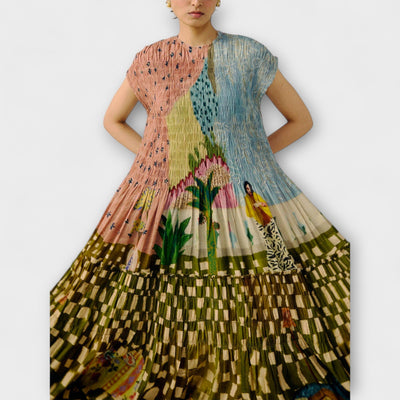 דפנה | שמלת קז’ואל אלגנטית עם הדפס אופנתי למראה יומיומי מוקפד