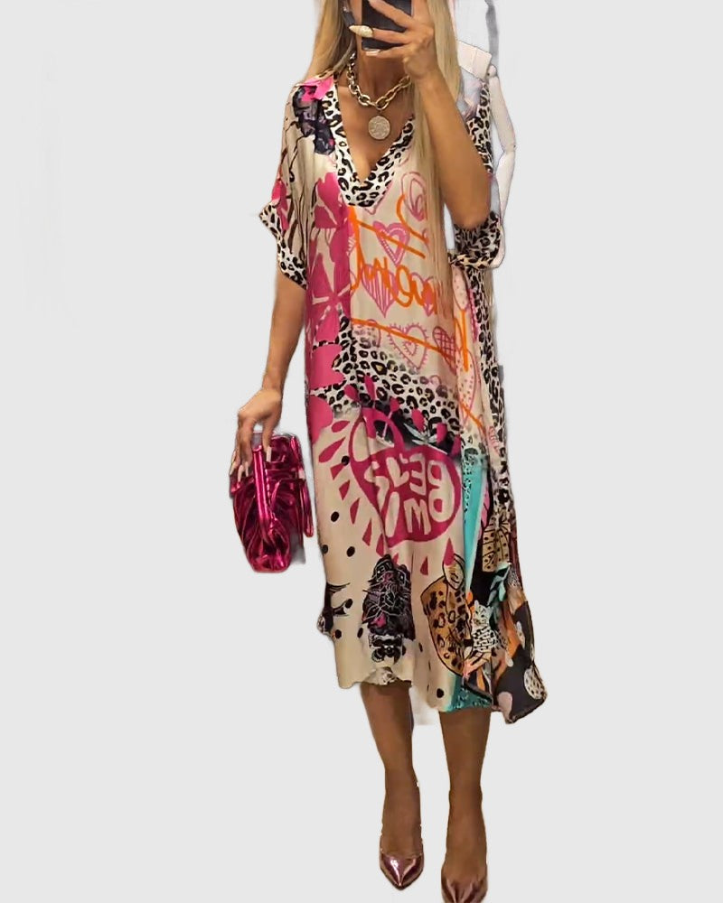 Amar™ Hili - שמלות קז'ואל עם הדפס צבעוני