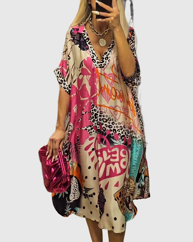 Amar™ Hili - שמלות קז'ואל עם הדפס צבעוני