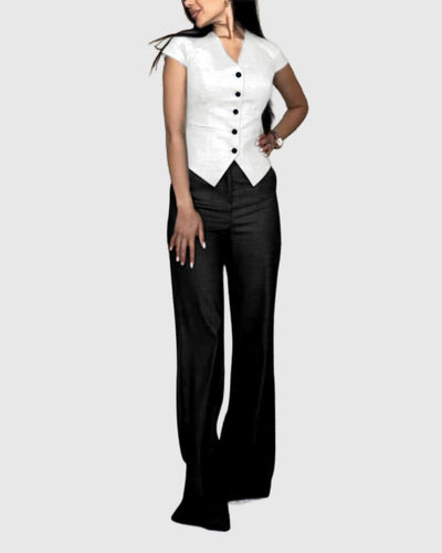 Amar™ Tova - סט חולצה ומכנסי פשתן