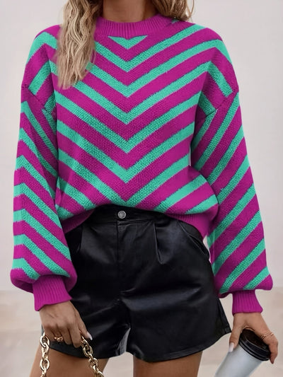 סטרייפ™ | סוודר פסים בלוקי צבע לנשים