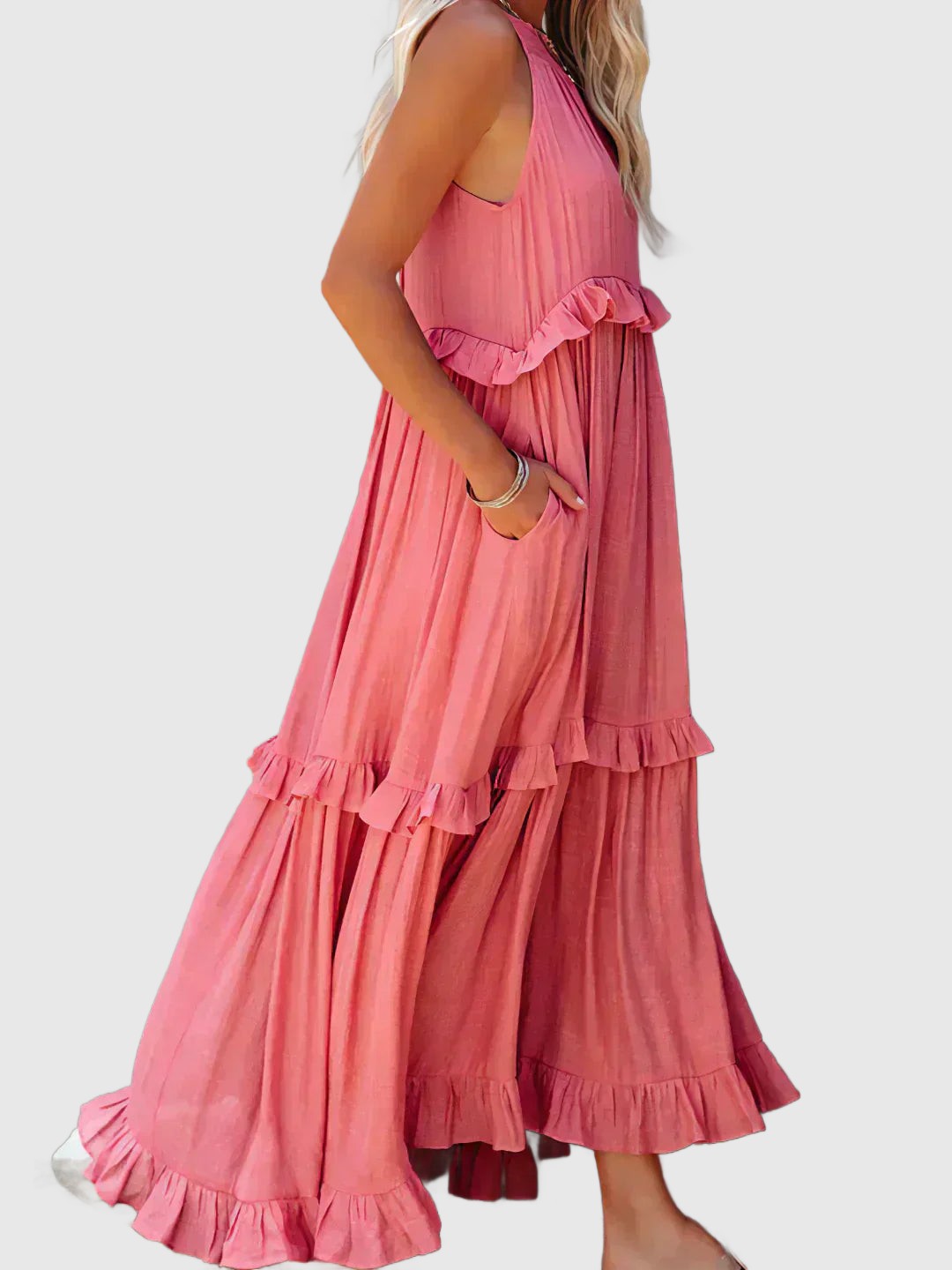 Amar Esther - שמלת סטרפלס אלגנטית עם קפלים