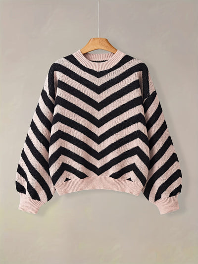 סטרייפ™ | סוודר פסים בלוקי צבע לנשים