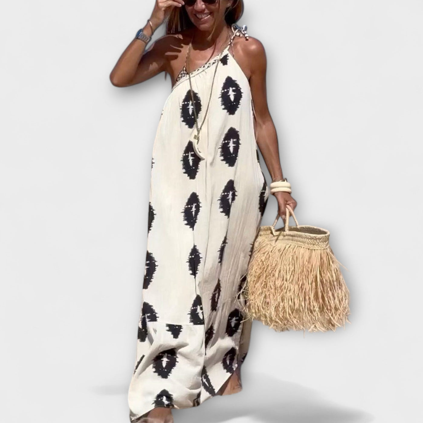 אפרת | שמלת מקסי כתף אחת בסגנון חופשה אלגנטי ונינוח