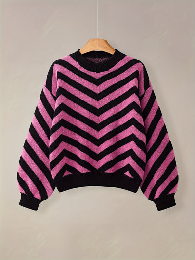 סטרייפ™ | סוודר פסים בלוקי צבע לנשים