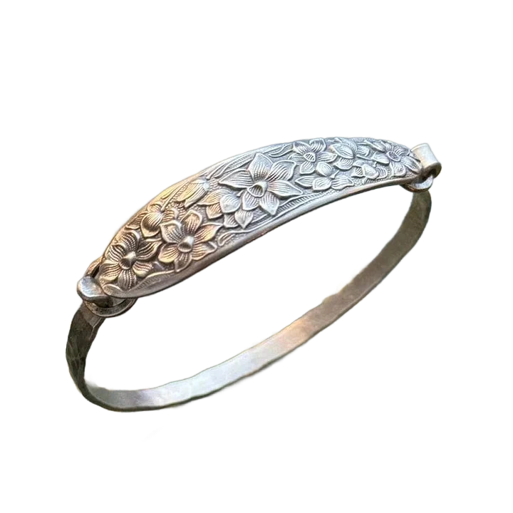 Amar™ Orly - צמיד כסף וינטג' חריטת פרחים