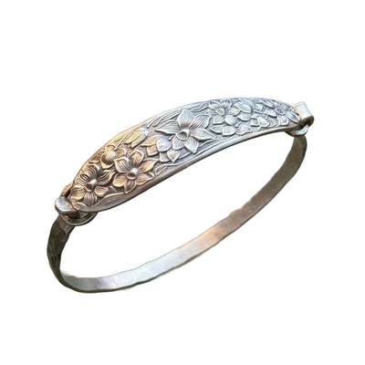 Amar™ Orly - צמיד כסף וינטג' חריטת פרחים