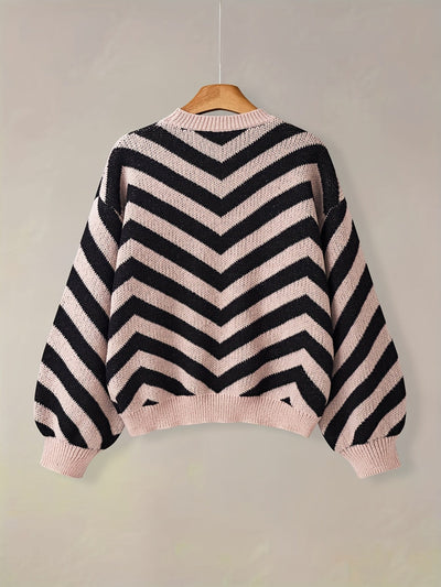 סטרייפ™ | סוודר פסים בלוקי צבע לנשים