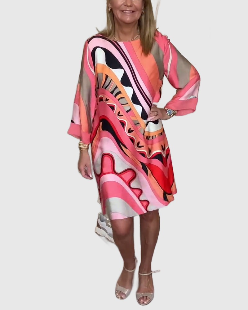 Amar™ Yonina - שמלת מידי מודפסת אלגנטית