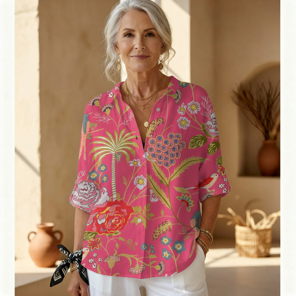 פלוריאנה - חולצת פריחה טרופית