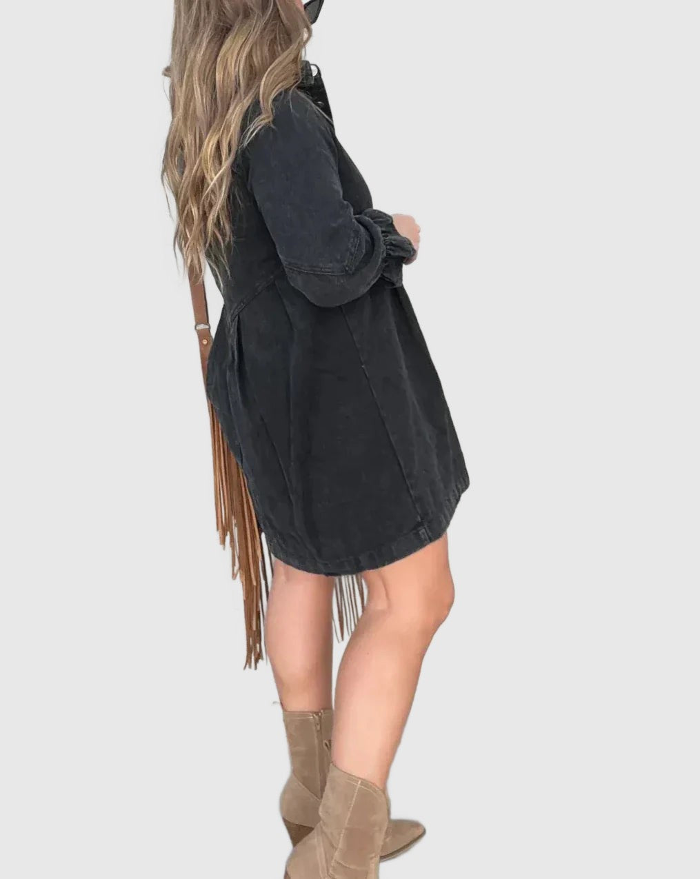 Amar™ Elisheva - שמלת ג'ינס עם שרוולים ארוכים