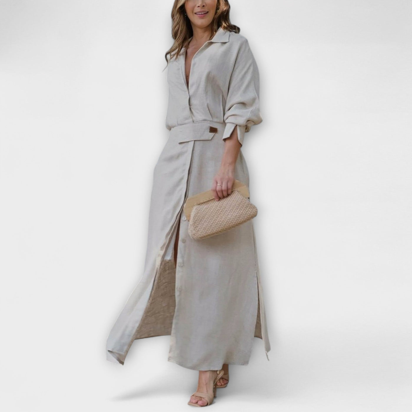 חנה | שמלת מקסי פשתן נשית וקלילה לקיץ הישראלי