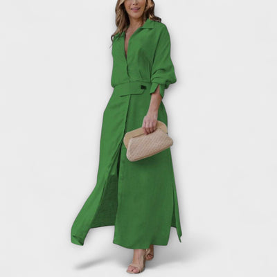 חנה | שמלת מקסי פשתן נשית וקלילה לקיץ הישראלי