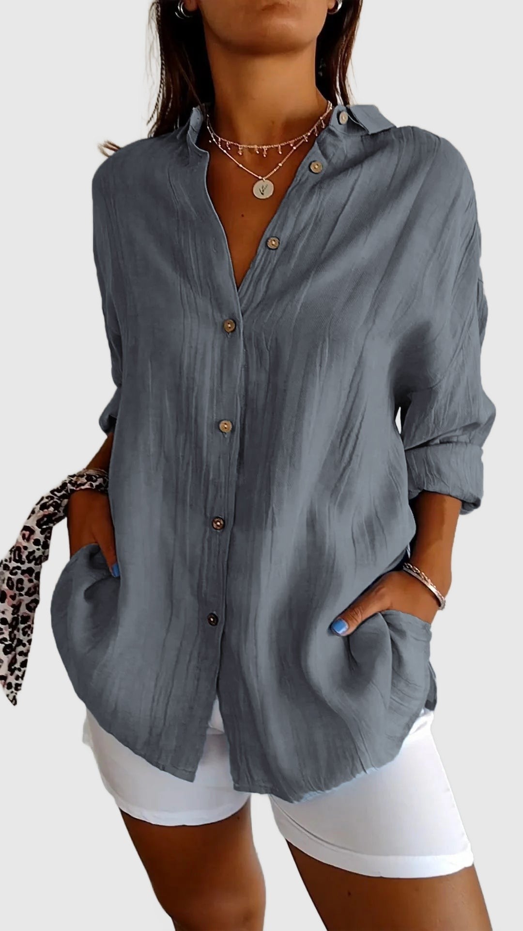 Amar™ Rivka – חולצה אלגנטית עם קפלים