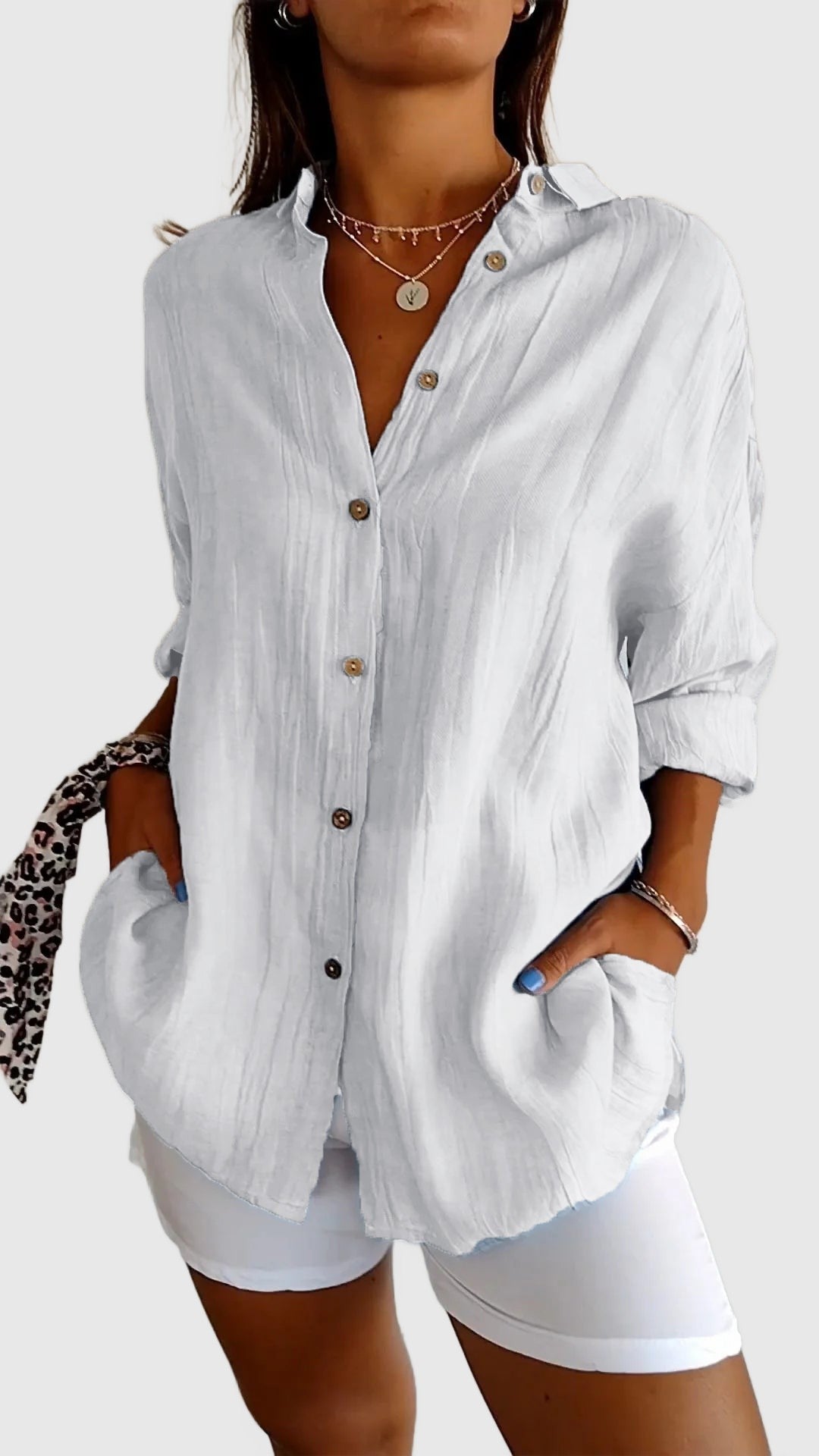 Amar™ Rivka – חולצה אלגנטית עם קפלים