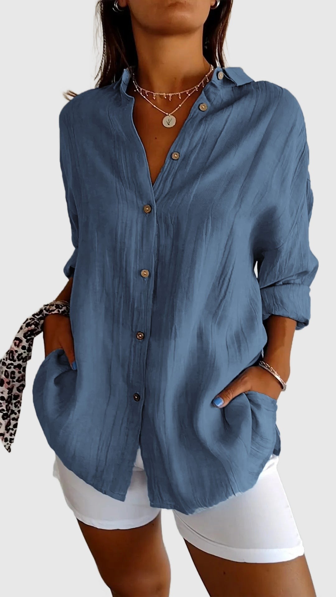 Amar™ Rivka – חולצה אלגנטית עם קפלים