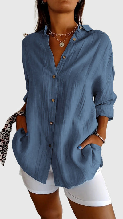 Amar™ Rivka – חולצה אלגנטית עם קפלים