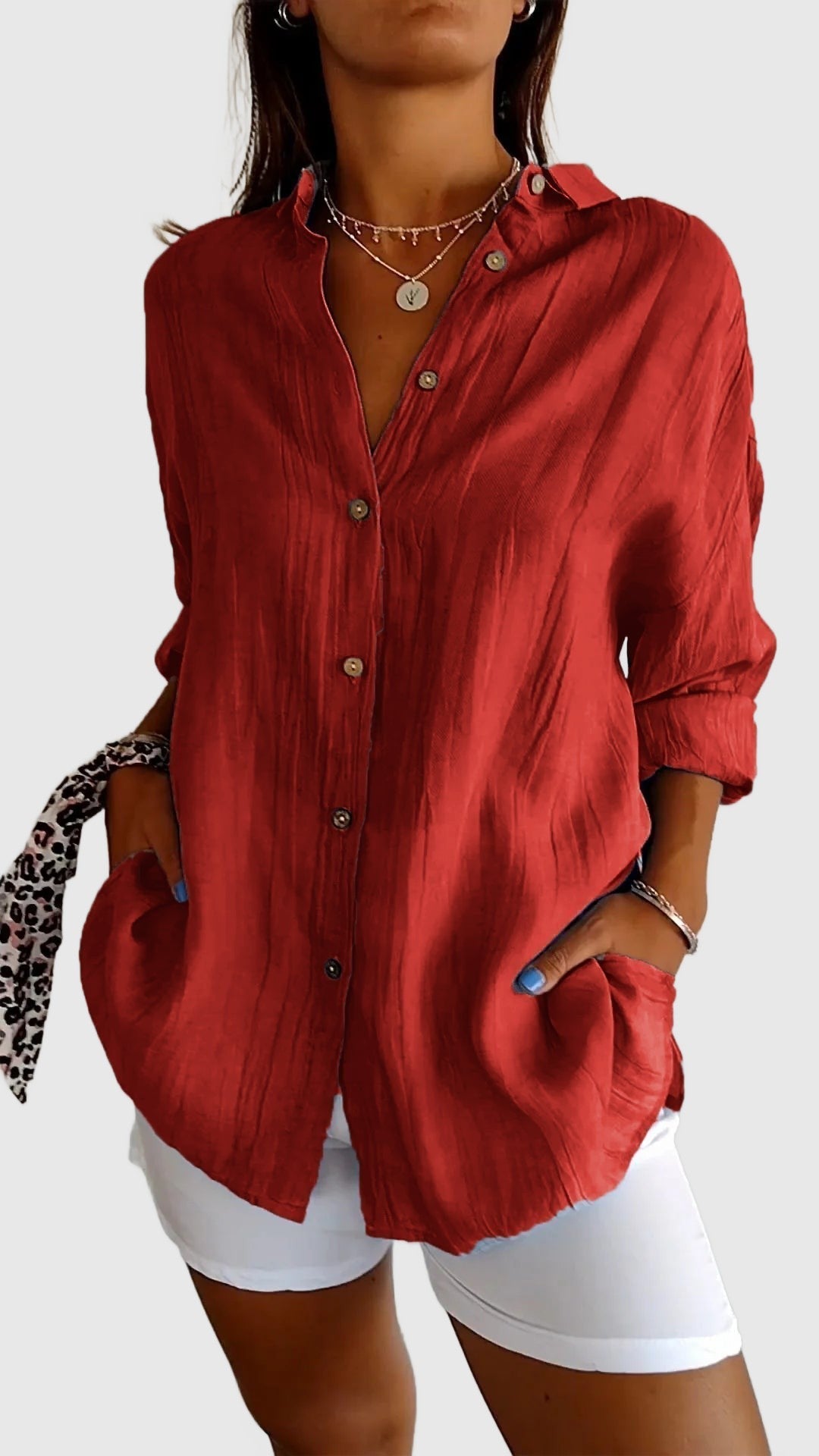 Amar™ Rivka – חולצה אלגנטית עם קפלים