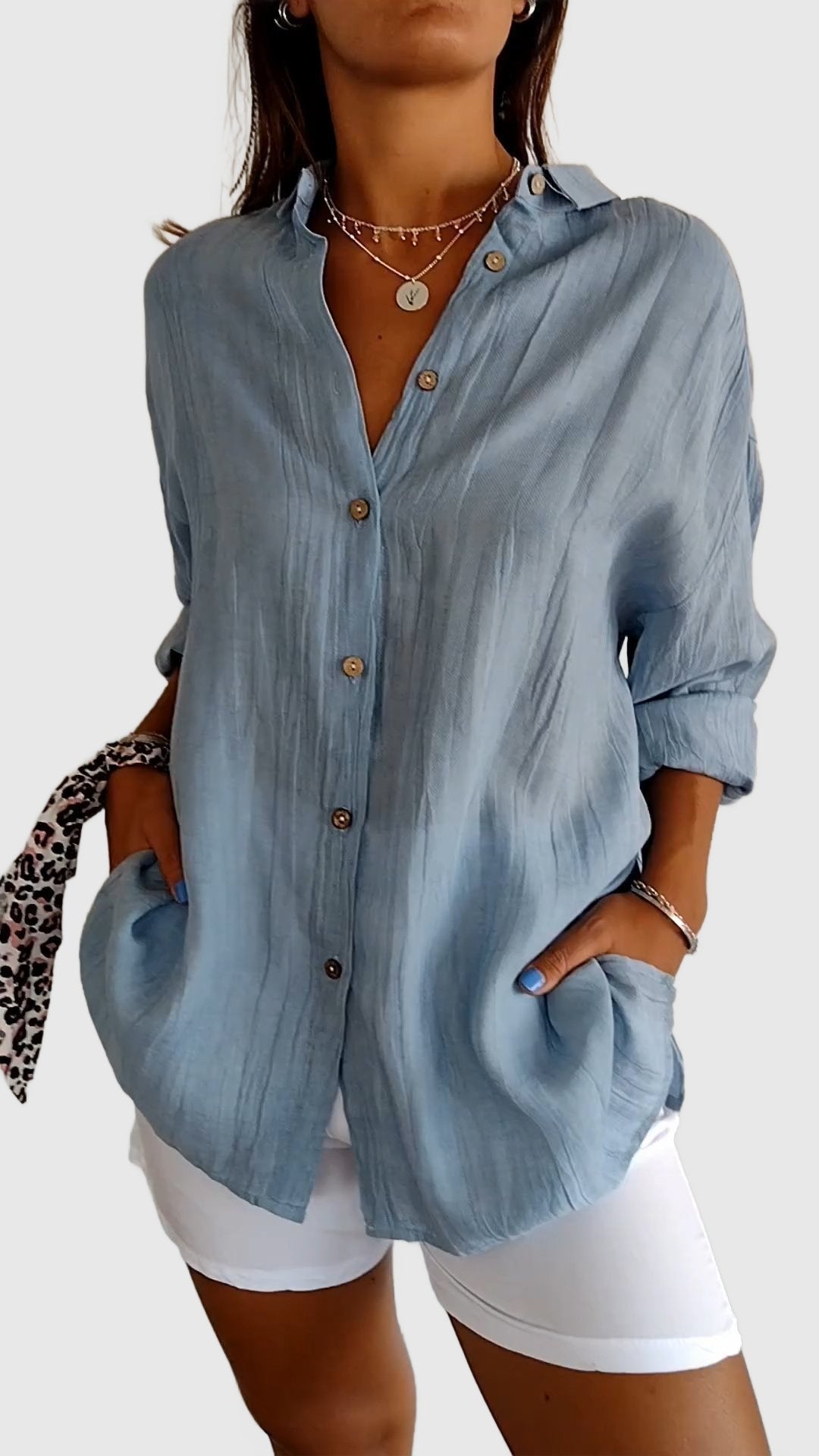 Amar™ Rivka – חולצה אלגנטית עם קפלים