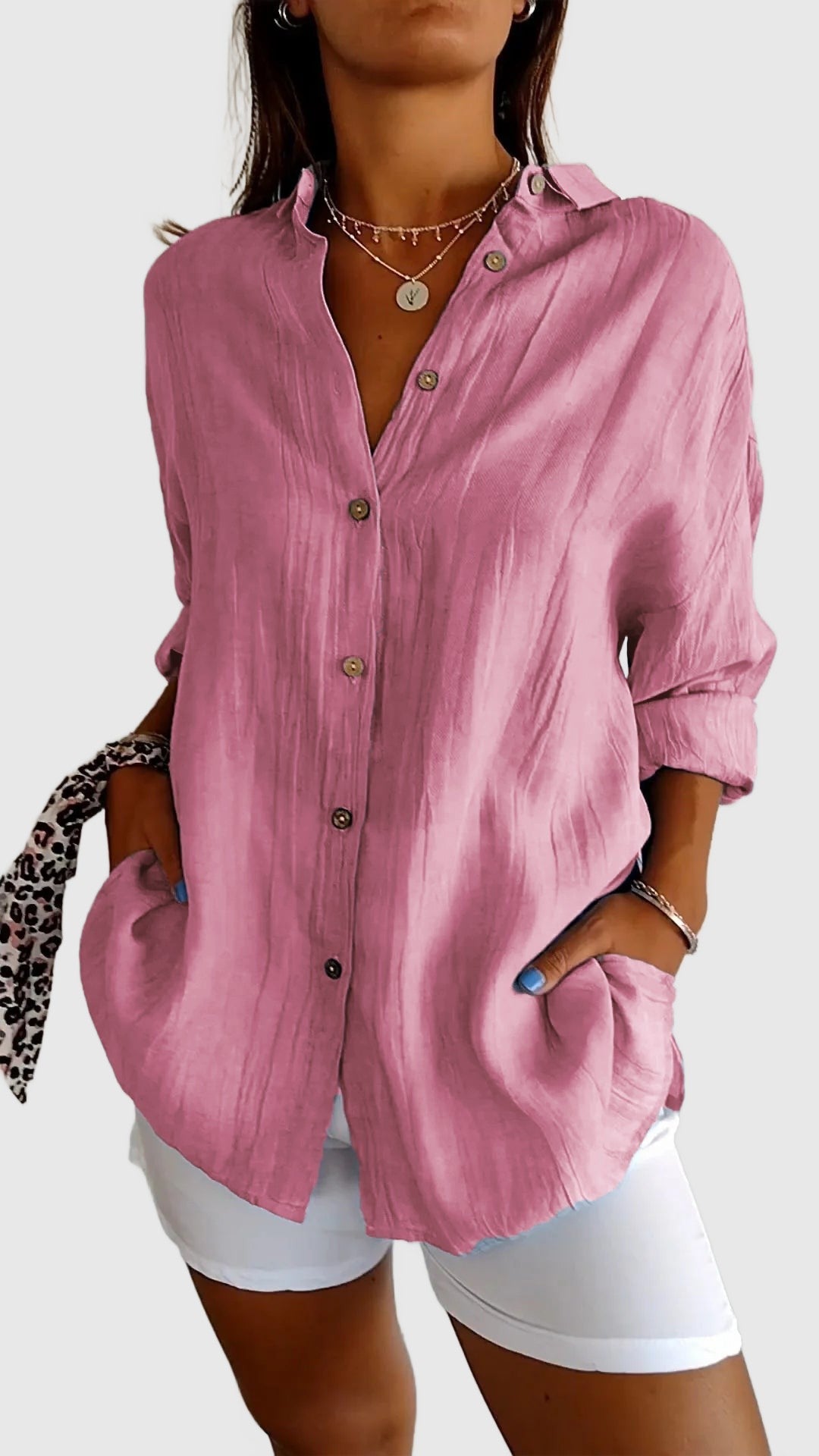 Amar™ Rivka – חולצה אלגנטית עם קפלים