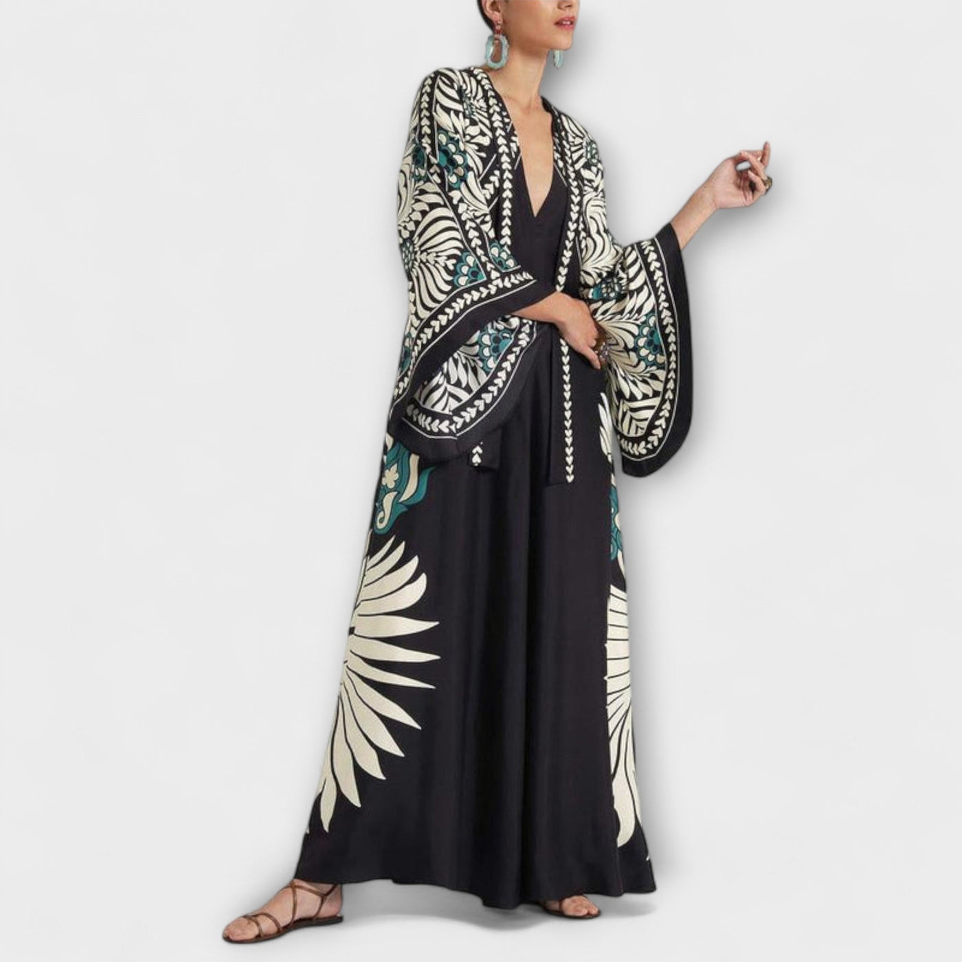 נעמי | שמלת מקסי פרחונית זורמת מבד נושם ורך