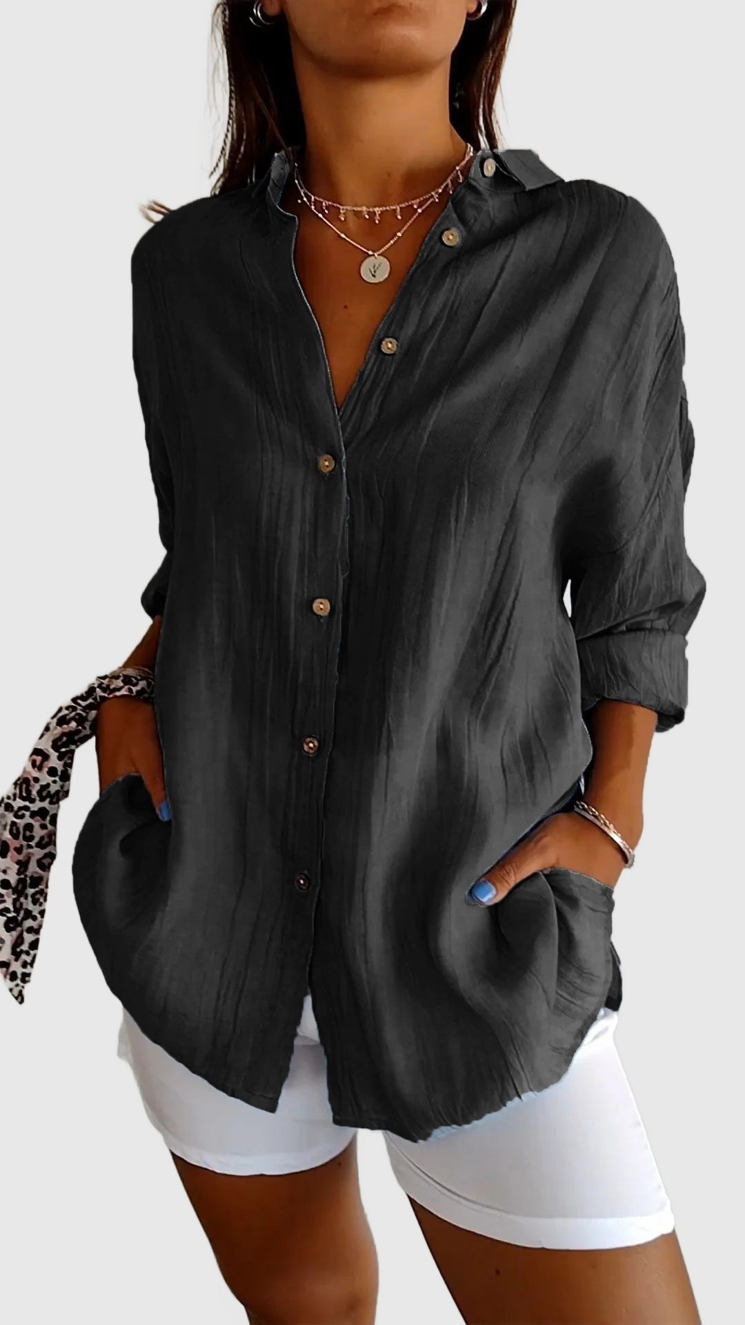 Amar™ Rivka – חולצה אלגנטית עם קפלים