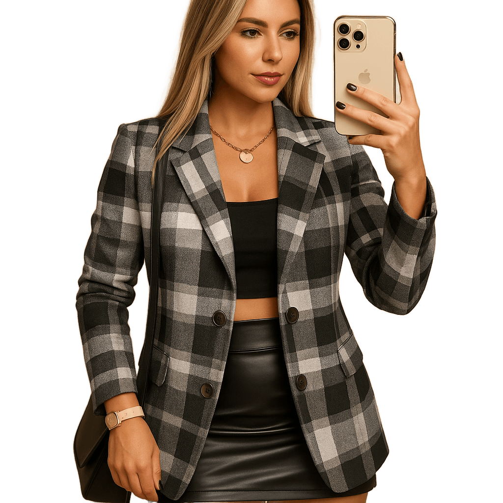 Amar™ Hila - מעיל מרופד בדוגמת טארטן