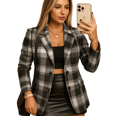 Amar™ Hila - מעיל מרופד בדוגמת טארטן