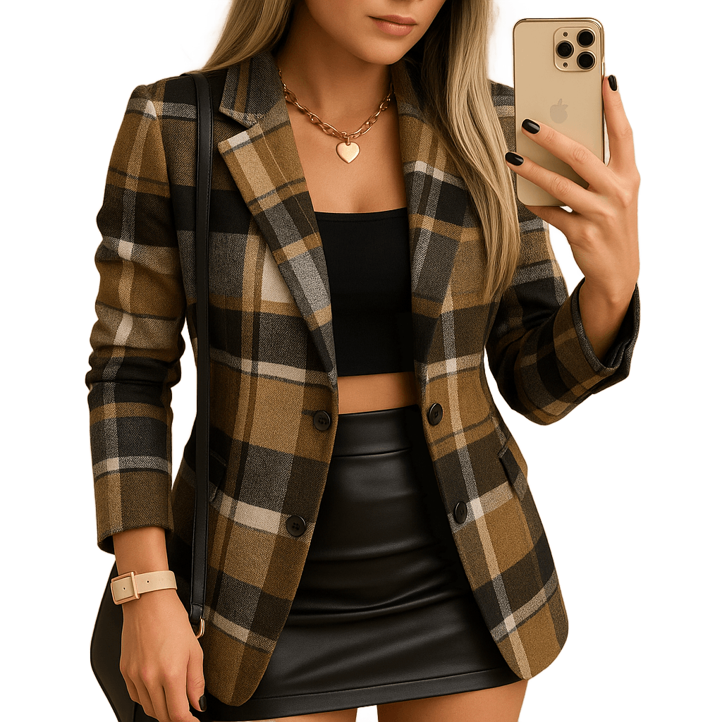 Amar™ Hila - מעיל מרופד בדוגמת טארטן