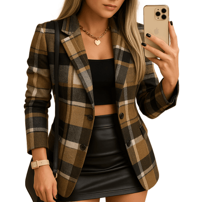 Amar™ Hila - מעיל מרופד בדוגמת טארטן