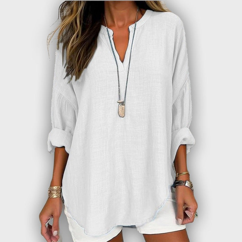 קתרינה - חולצה עם צווארון V לנשים