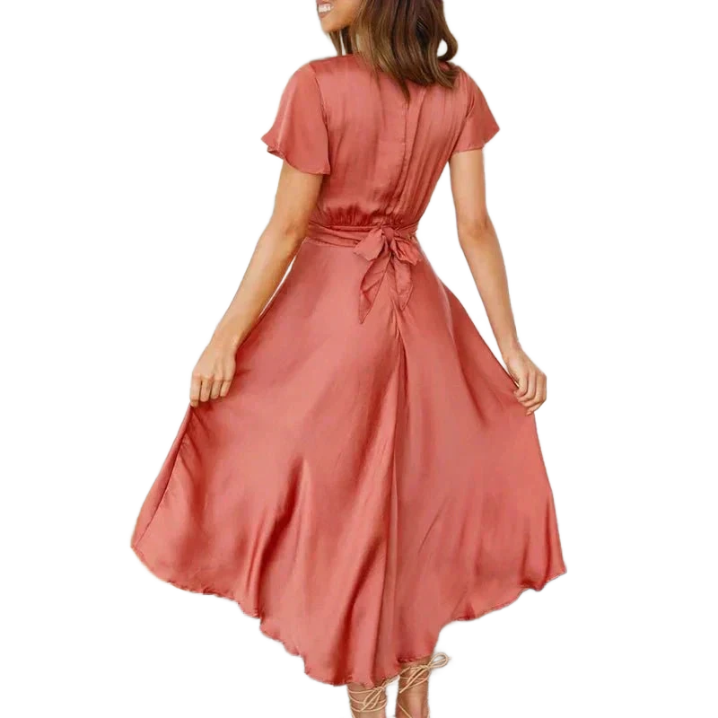 Amar™ Dafna - שמלת מידי אלגנטית עם שכבות/פליטים