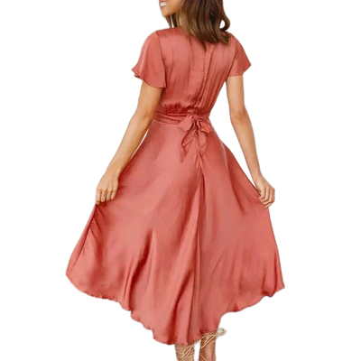 Amar™ Dafna - שמלת מידי אלגנטית עם שכבות/פליטים