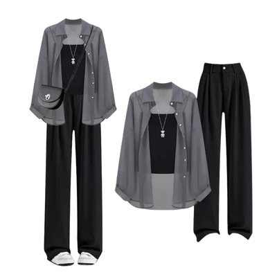 Amar™ Miriam - סט תלת-חלקי נוח ורך עם שרוולים ארוכים