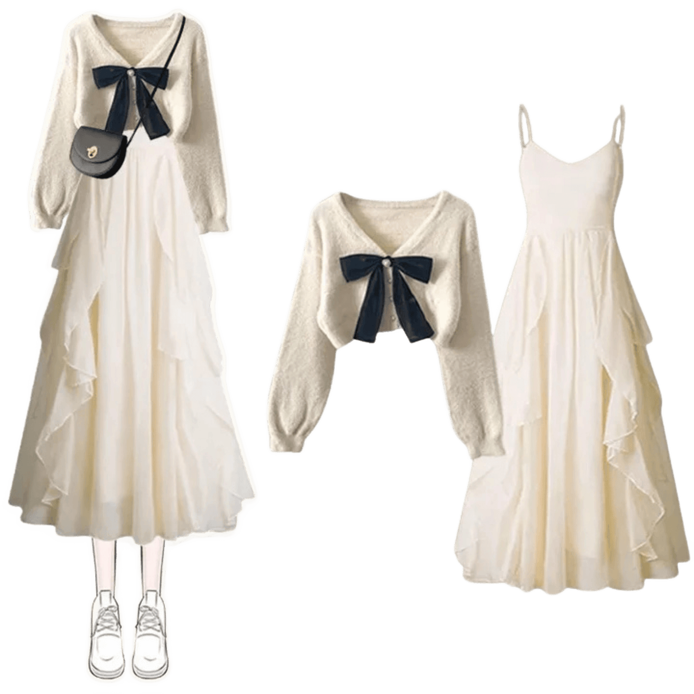 Amar™ Michal - סט תלת-חלקי נוח ורך עם שרוולים ארוכים